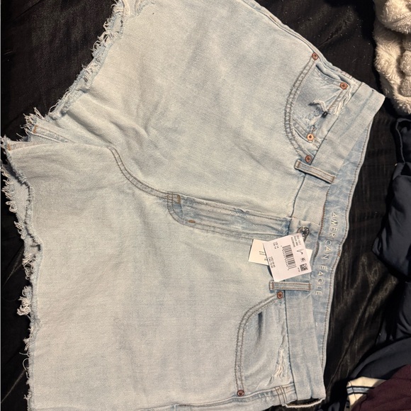American Eagle Outfitters Frayed Light Blue Jean Shorts - Picture 1 of 2